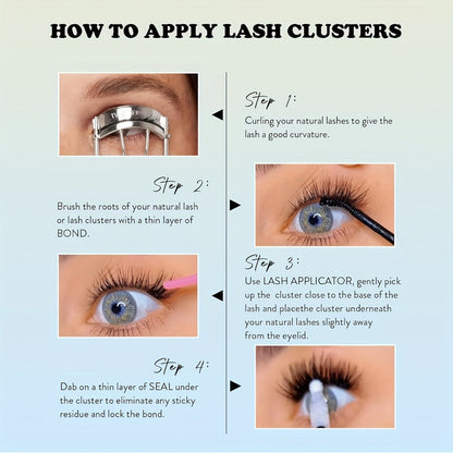 Spiky Wet-Look Fairy Lash Clusters Kit – Manga Anime C Curl Individual Spike Eyelash Extensions 8mm-18mm Mixed Length