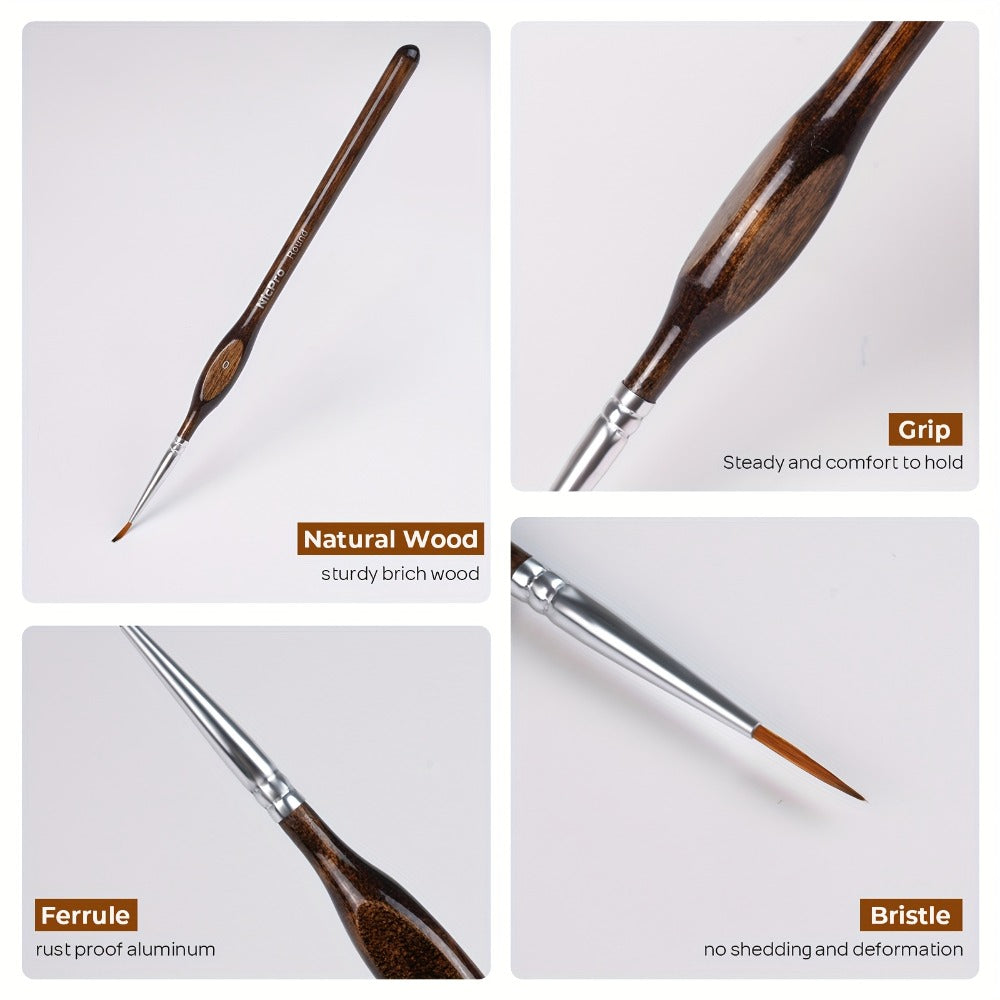 Miniature Paint Brush Set with Cloth Roll Detail Brushes for Acrylic Oil with the Listed Color, Size or Set Options for Everyday Use