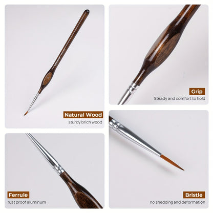Miniature Paint Brush Set with Cloth Roll Detail Brushes for Acrylic Oil with the Listed Color, Size or Set Options for Everyday Use