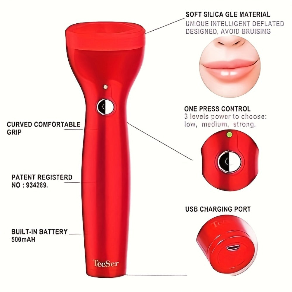 Lip Plumper Electric USB Charging, Silicone Lip Beauty Tool for Fuller Charming Lips for Bath Time, Home Spa and Personal Care