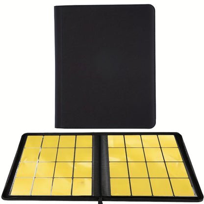 Trading Card Binder Ringless 16 Pocket – Double-Sided Side-Loading Zipper Card Album for Pokemon MTG TCG Sports Cards K-pop Photocards Large