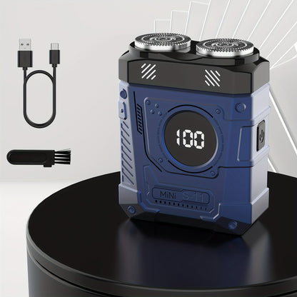 Electric Shaver Magnetic Dual-Blade Mini Razor with Two Speeds, USB Charging and Select Waterproof Options