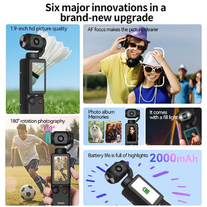 4K UHD Pocket Body Camera 32GB Card 2000mAh Battery 16X Zoom 180° Rotation 1.9-Inch Screen Mini Video Audio Cam for Outdoor Sport Bike