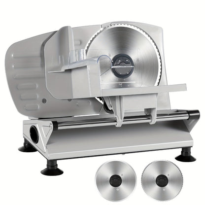 Electric Meat Slicer for Home, 6.7" Stainless Steel Blade, 150W Deli Food Slicer with Adjustable 0-15mm Thickness for Cold Cuts