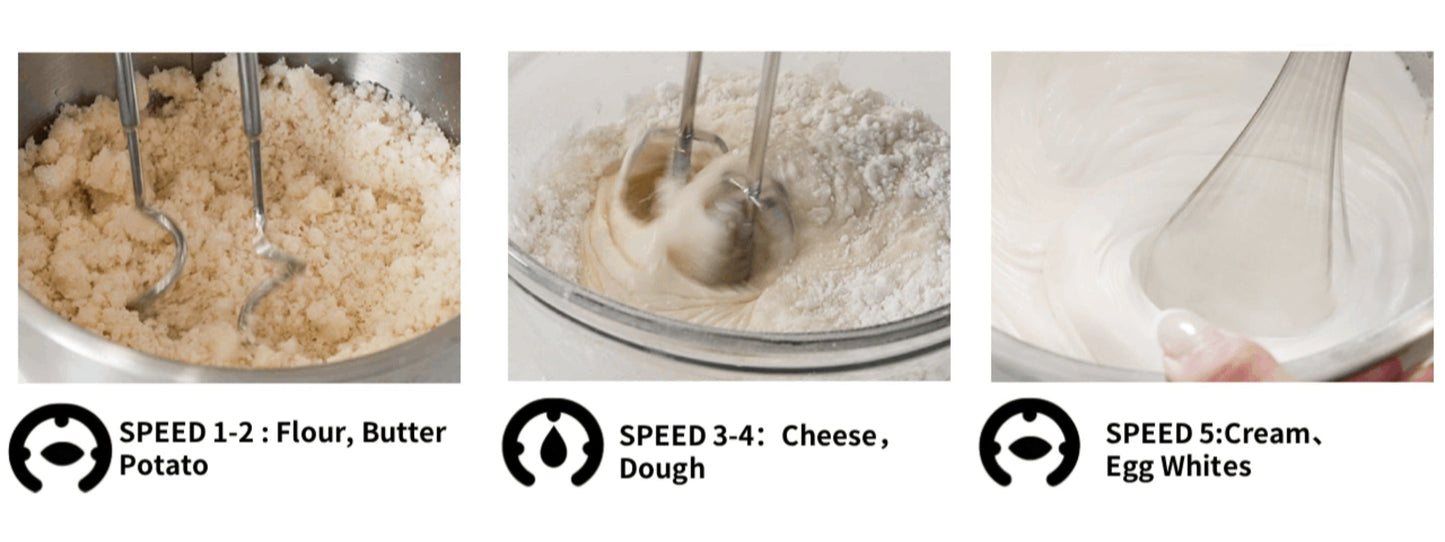 Hand Mixer Electric 400W with Storage Stand & 5-Speed Turbo Boost, 5 Stainless Steel Attachments for Baking Cream Cake Dough Cookie