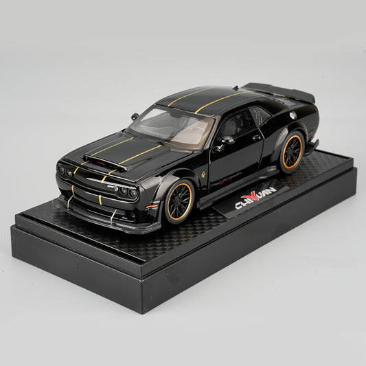 1:32 Scale Dodge Hellcat Die-Cast Metal Car Model with Openable Doors & Display Base, Collector Diecast Vehicle