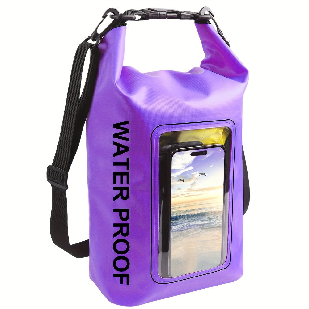 Dry Bag Backpack with Touchscreen Phone Window & Roll Top Closure, Dry Storage Bag for Men Women