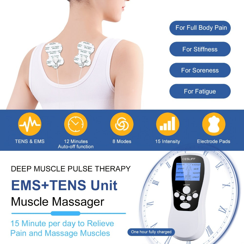 TENS Unit Stimulator for Pain Digital EMS Therapy Device for Back Neck Hip Nerve Pain for Entryways, Bedrooms and Living Spaces