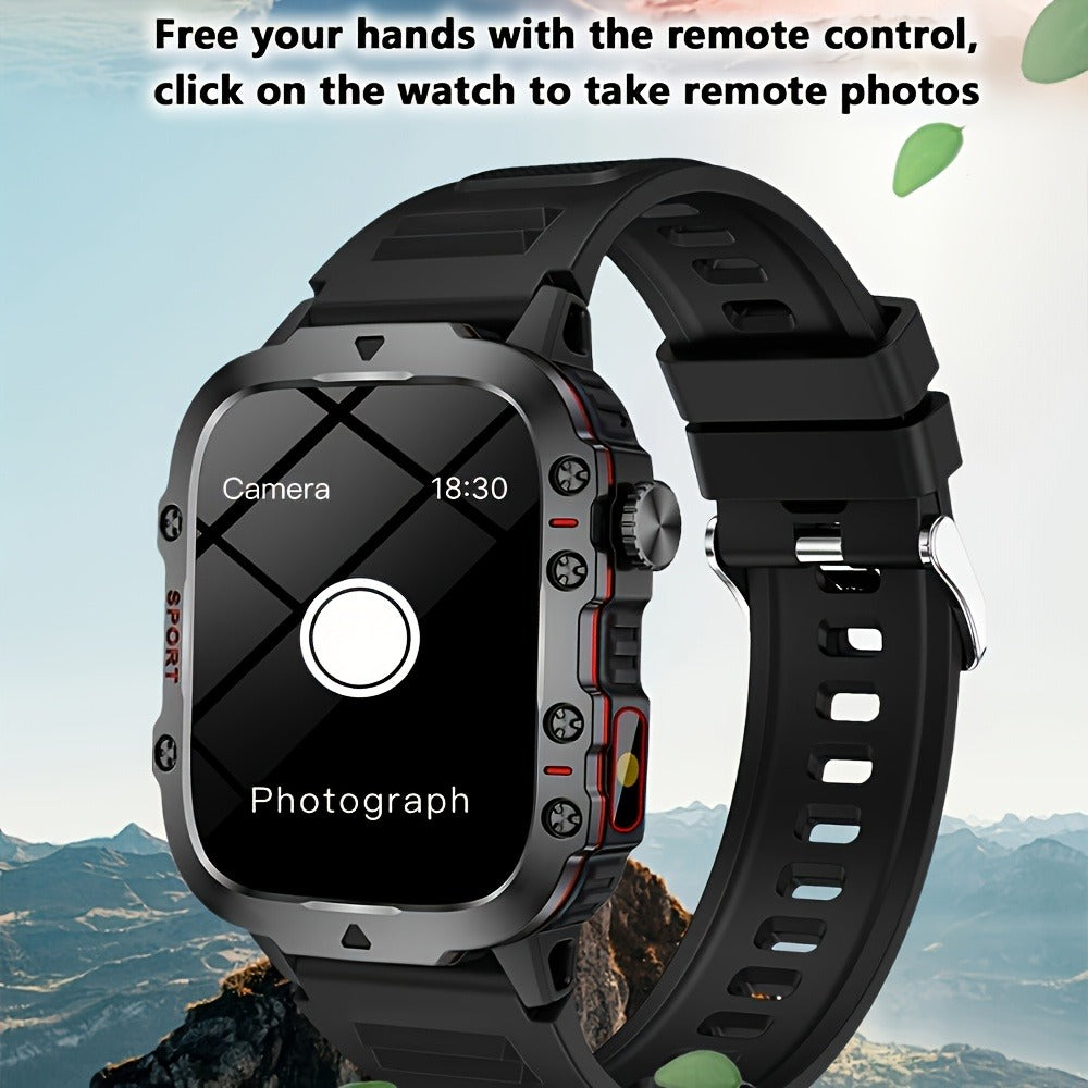 Smartwatch Brown Black Large Screen – Wireless Calling & SMS, Fitness Tracker, Remote Camera Control, USB Rechargeable – Unisex