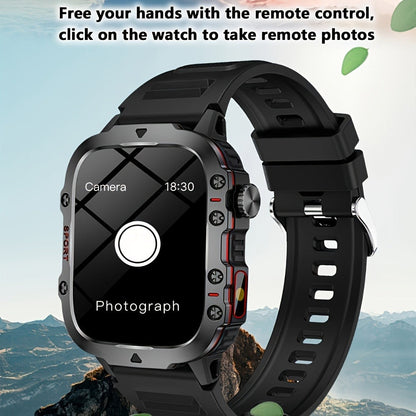 Smartwatch Brown Black Large Screen – Wireless Calling & SMS, Fitness Tracker, Remote Camera Control, USB Rechargeable – Unisex