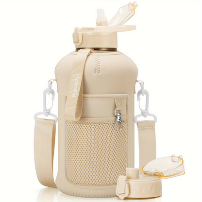 74oz Water Bottle Set with Two-Lid System, Storage Sleeve, Shoulder Strap and Five Sleeve Designs