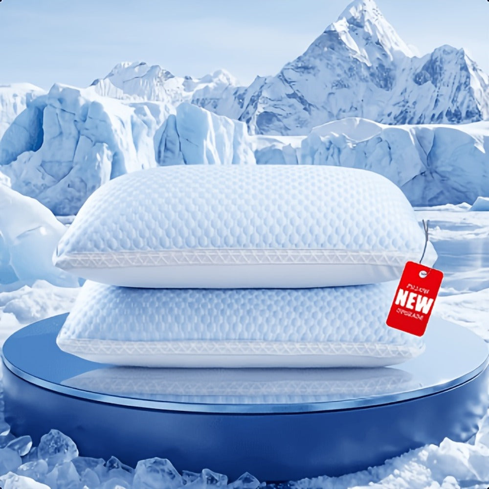 Bed Pillow Set of 2 Queen-Size Blue or Gray Pillows with 29 x 18.9-Inch Profile and Washable Cover