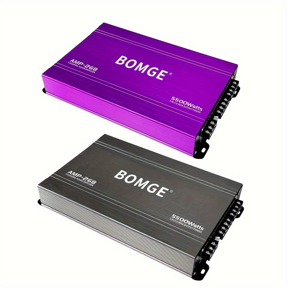 BOMGE 4-Channel Car Amplifier 2500W Max Power for Subwoofers & Speakers Full Range Class AB Vehicle Audio Amp AMP-228 AMP-268-A AMP-268-C