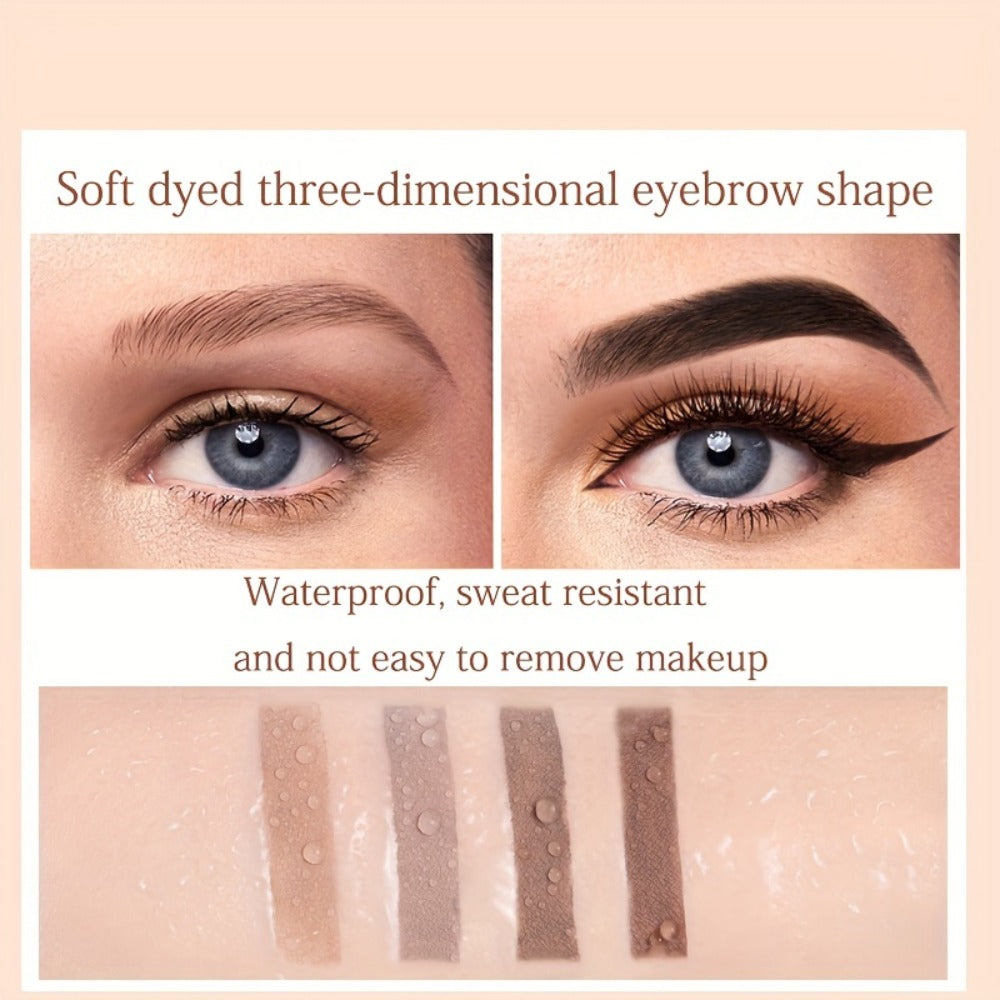 Waterproof Eyebrow Pencil Dual Ended with Angled Tip Flat Tip & Spoolie Brush Smudge Proof Long Lasting Brow Definer for Women Gray Black