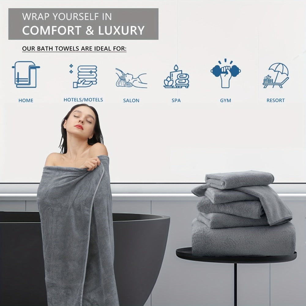 Bath Towels Set 8 Piece 750GSM Oversized 35 x 70 Inch Sheets in 15 Color Options for Home and Guest Use