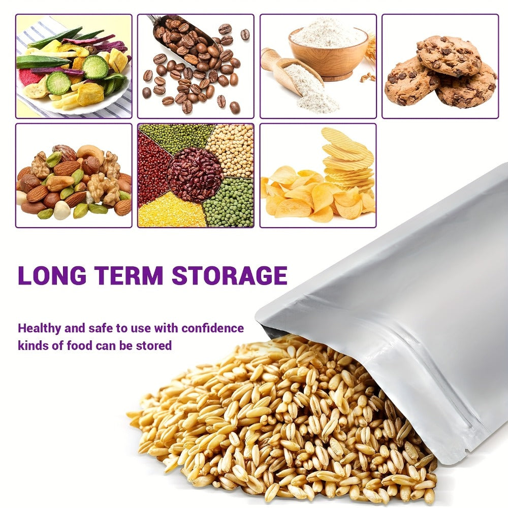 Mylar Bags for Food Storage 100 Pack Resealable 3 Sizes 1 Gallon 10 Mil 1 Quart 8 Mil Half for Entryways, Bedrooms and Living Spaces