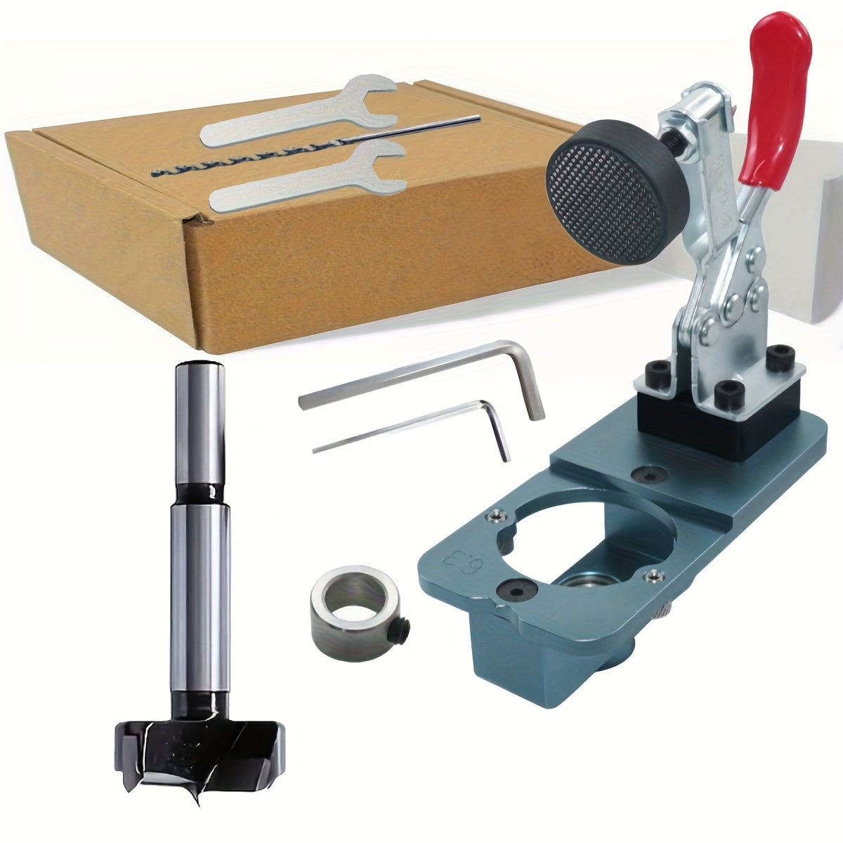 35mm Hinge Drilling Jig Kit Aluminum Alloy Cabinet Door Hinge Hole Opener Template Puncher Locator for Woodworking Door Cabinet Wardrobe