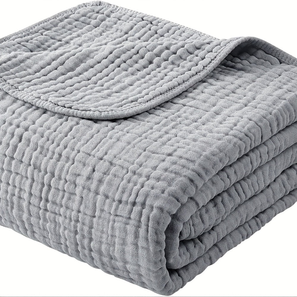 Morandi Cotton Muslin Blanket 6-Layer, Gauze Throw for Couch & Bed, Breathable All Season, 6 Colors