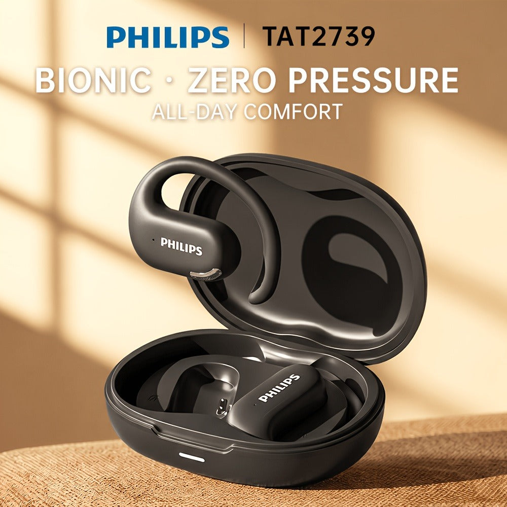 Philips TAT2739 Open-Ear Wireless Headphones AI Call Noise Reduction 360 Spatial Sound for Bedside Audio, Alarms and Room Entertainment