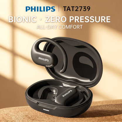 Philips TAT2739 Open-Ear Wireless Headphones AI Call Noise Reduction 360 Spatial Sound for Bedside Audio, Alarms and Room Entertainment