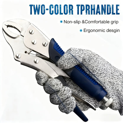 Pliers Set 6-Piece, Needle Nose, Curved & Locking C-Type Pliers, 5-10 Inch Sizes, Versatile Vise Grip Tool Kit for Home