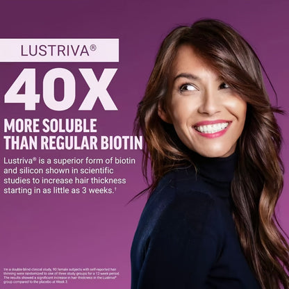 Lustriva Hair Growth Chews with Biotin & Mixed Berry, Clinically Studied Formula for Thicker, Stronger Hair