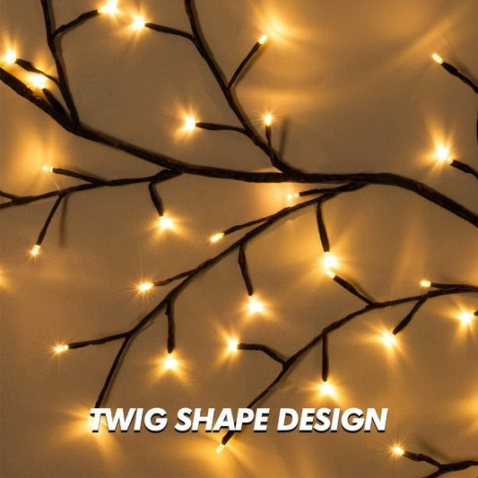 String Lights, 96-LED Warm White Willow Vine Branch with 5.9-Foot Length and IP45 Rating with Specific Power, Color, Length and Mode Choices