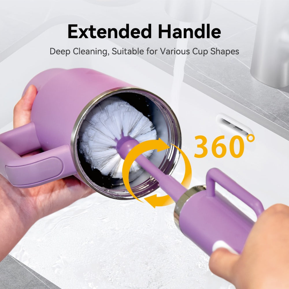 Electric Cup Scrubber Bottle Brush Cleaner, 2-Speed IPX6, Type-C Rechargeable, Deep Cleans 40oz Mugs