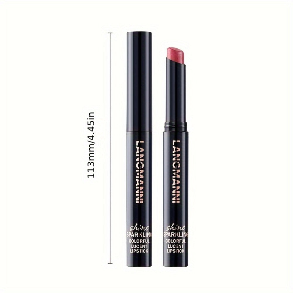 Lipstick Set, LANCMANNI 5-Color Angled-Tip Shine Collection with Two numbered shade-group Options