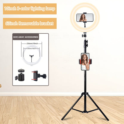 10-Inch Standard or RGB LED Ring Light with 43- or 63-Inch Tripod and Phone Holder Options