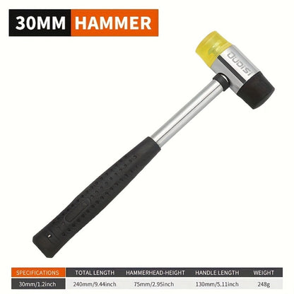 Double-Head Rubber Mallet – Plastic Installation Hammer with Rubber Handle, Rebound-Proof Soft Mallet for Floor Installation, Tile, Jewelry