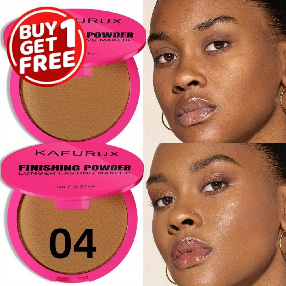 Pressed Powder Foundation 2 Pcs Set Waterproof Sweatproof Lightweight Buildable Coverage, for Makeup, Travel and Everyday Vanity Use