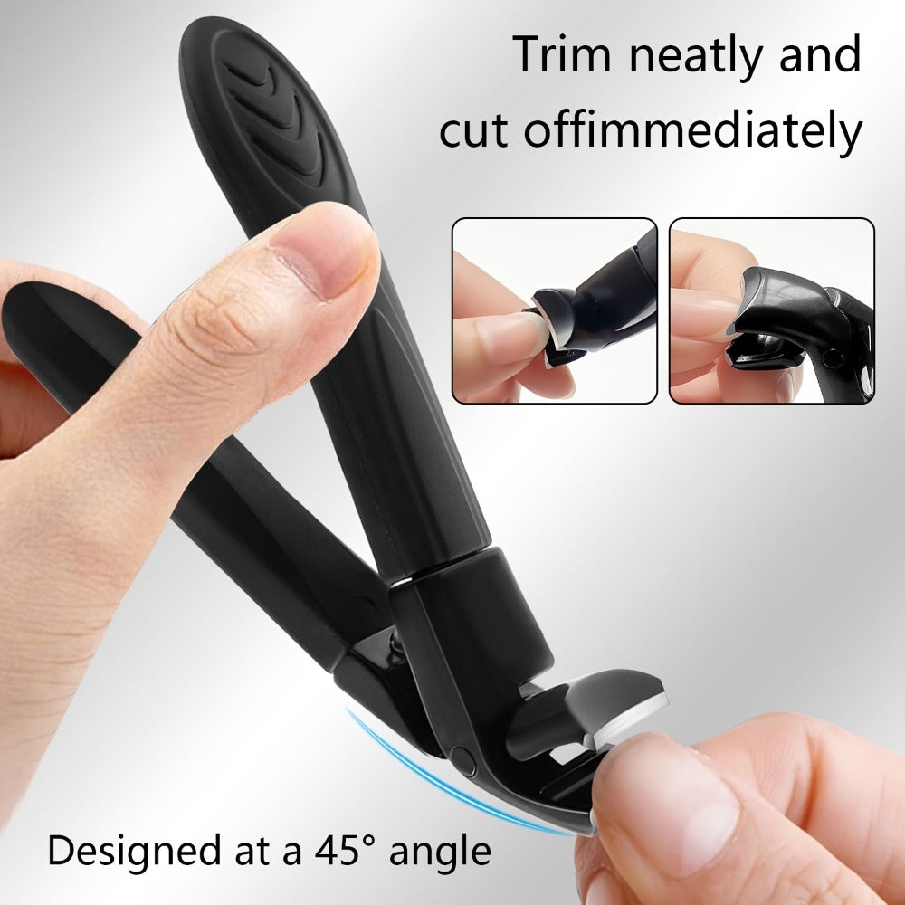 Seven-Piece Toenail Tool Set with Four Black-Handle Clippers, File and Two Slim Detail Tools