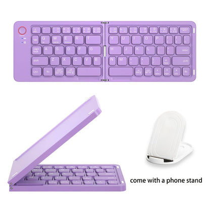 Double-Fold Pocket Bluetooth Keyboard Rechargeable Ultra- Travel Wireless Keyboard Compatible for an Everyday Personal Care Routine