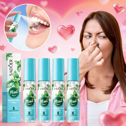Mint Breath Spray with Tea Tree Essence Portable Oral Freshener, Compact Pocket-Size Mouth Spray