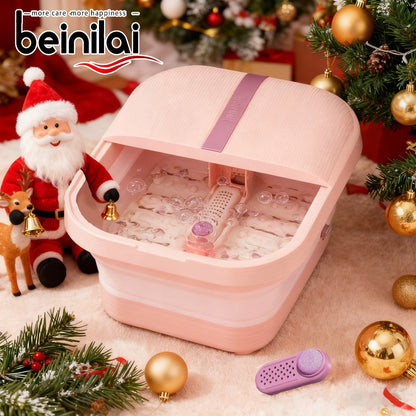 Foot Spa Bath Massager with Heat and Bubbles, Foldable Electric Foot Soak Tub with Heating, Bubble Massage