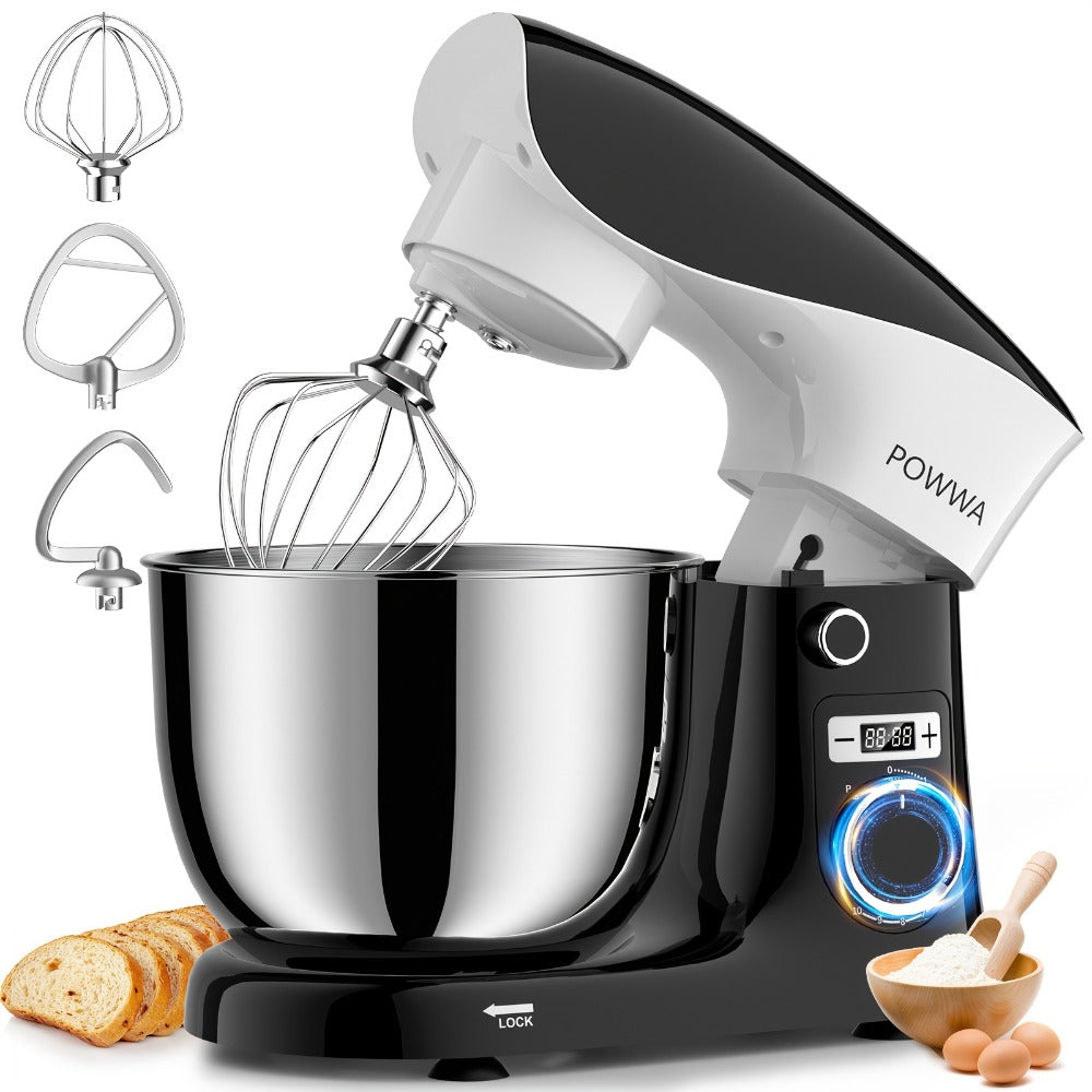 Stand Mixer 6.5 Qt Electric Kitchen Mixer 10-Speed Dough Mixer with Whisk Beater Dough Hook for Home Cooking, Dining and Outdoor Meals