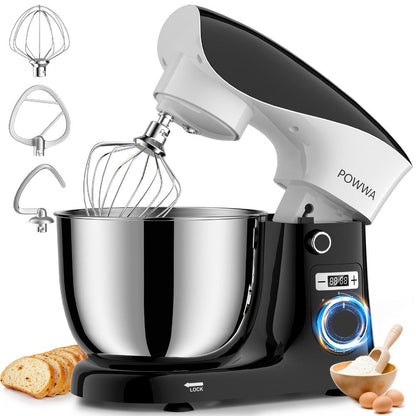 Stand Mixer 6.5 Qt Electric Kitchen Mixer 10-Speed Dough Mixer with Whisk Beater Dough Hook for Home Cooking, Dining and Outdoor Meals