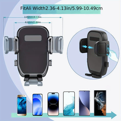 Cup-Holder Car Phone Mount with Bottle Recess, Double-Jointed Long Arm and Rotating Clamp Pictured