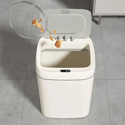 Motion Sensor Trash Can Silent Slow-Close Lid, Touchless Infrared Auto Open, Touchpad Control, Battery Operated