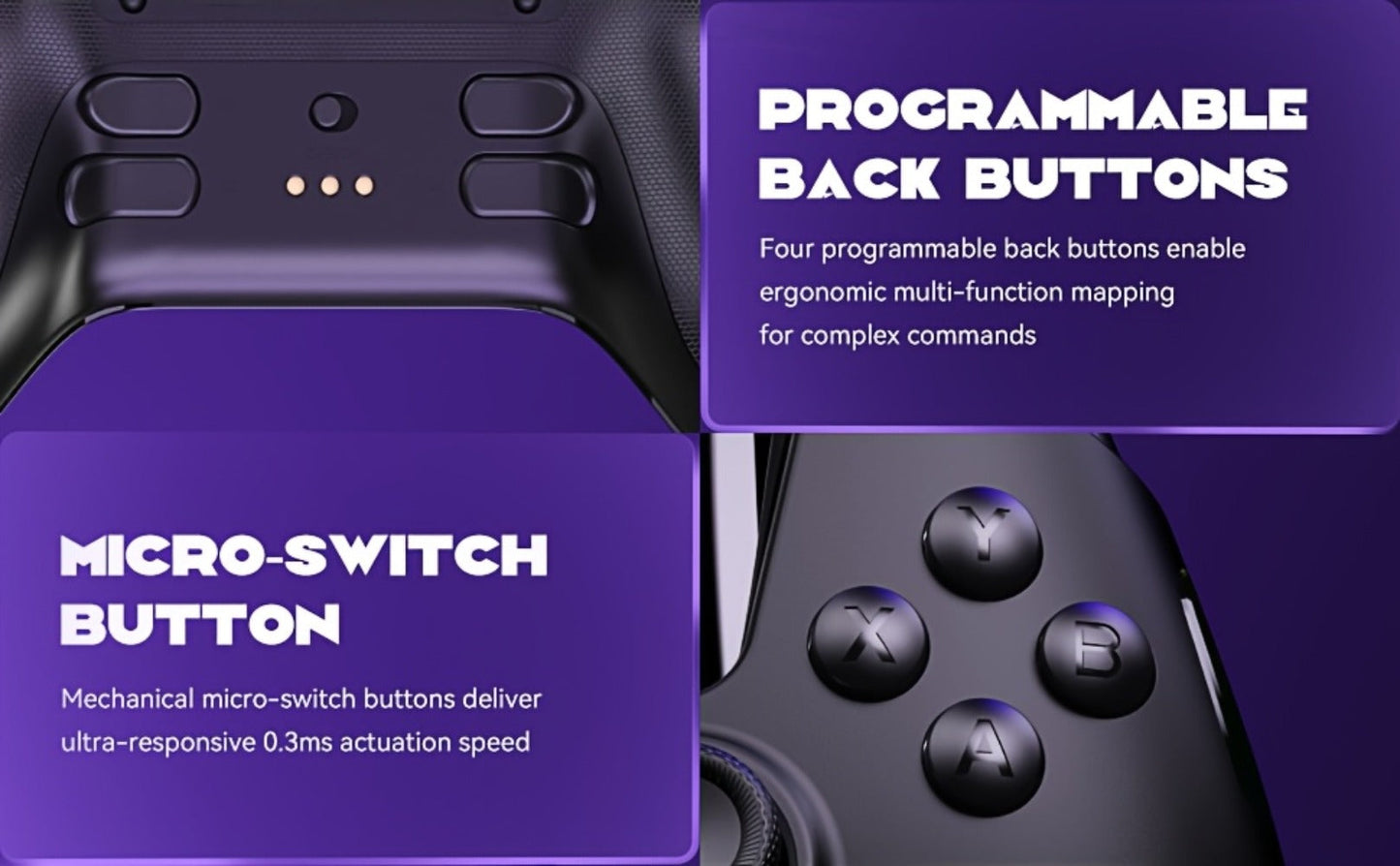 Hall Effect Wireless Gaming Controller V2 Black, Interactive Screen, RGB Lighting, Remappable Buttons