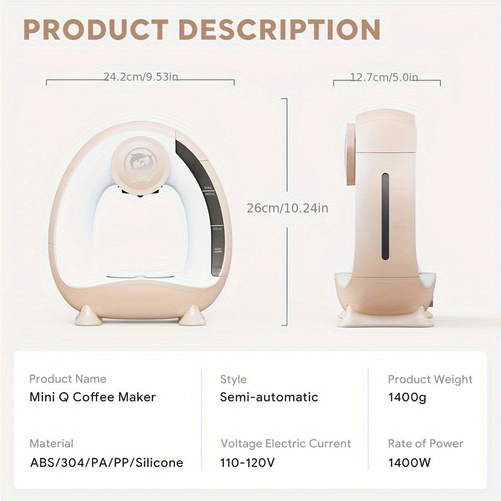 Single Serve Coffee Maker 2-in-1 K-Cup Compatible and Coffee Grounds - Mini Drip Coffee for Entryways, Bedrooms and Living Spaces