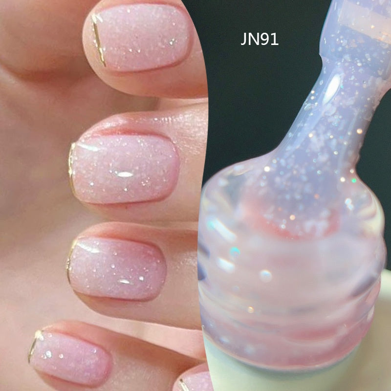 Gel Nail Polish in 10ml Translucent Jelly with 6 Milky, Snow-Glitter and Nude Shade Options