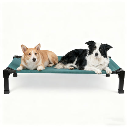 Elevated Dog Bed with Cooling Mesh & Metal Frame – Raised Dog Cot Bed with Washable Breathable Mesh, No-Slip Feet
