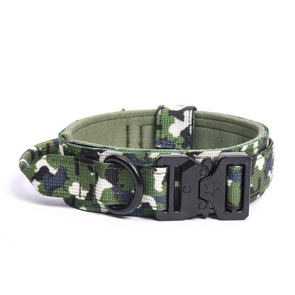 Tactical Dog Collar with Handle Quick-Release Metal Buckle Heavy Duty Nylon Wide Fit for Training Outdoor Adventures Medium Large Dogs M L