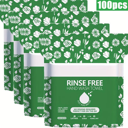 Disposable No-Rinse Foaming Bath Towels – Large 11.81" Body Wipes, Wet & Wipe Cleansing Cloths for Elderly Care, Camping, Post-Surgery