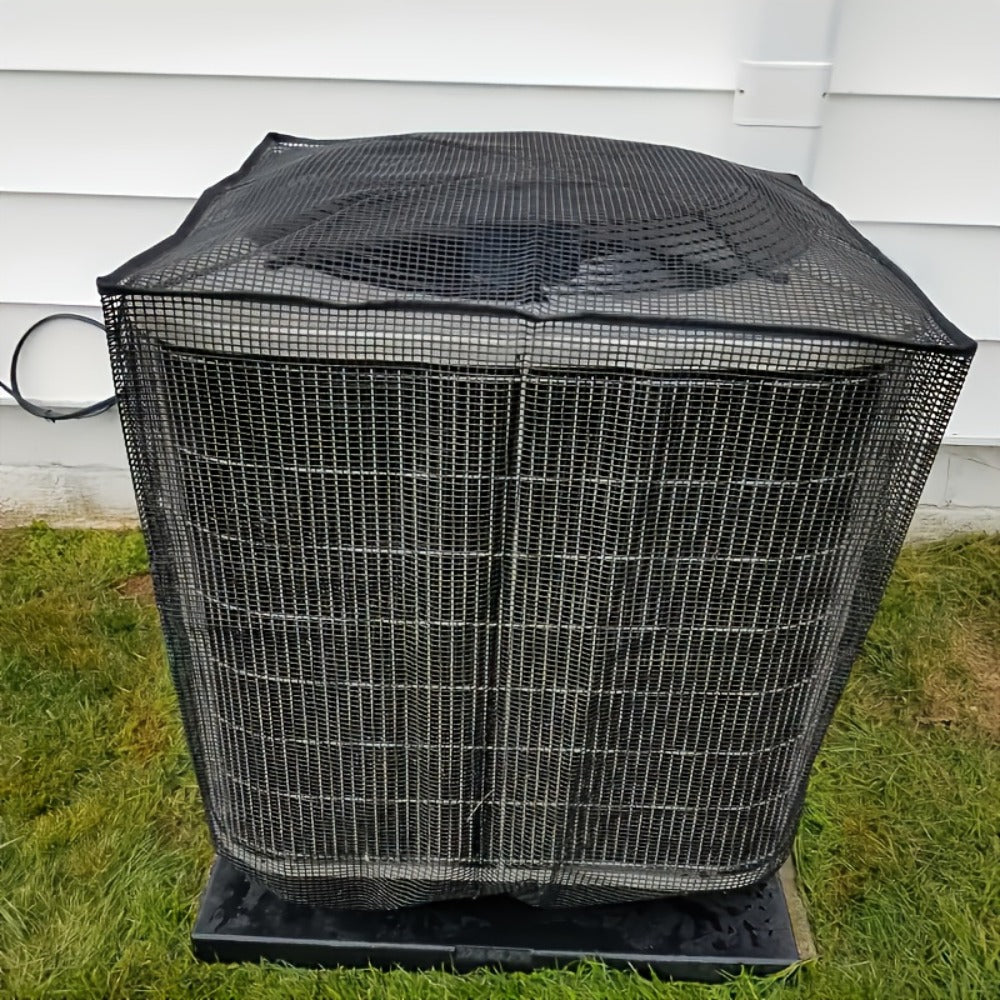 Outdoor AC Unit Cover Heavy Duty Waterproof Central Air Conditioner Cover with Mesh Vent Adjustable Straps UV Rain Snow Debris Bug Leaf