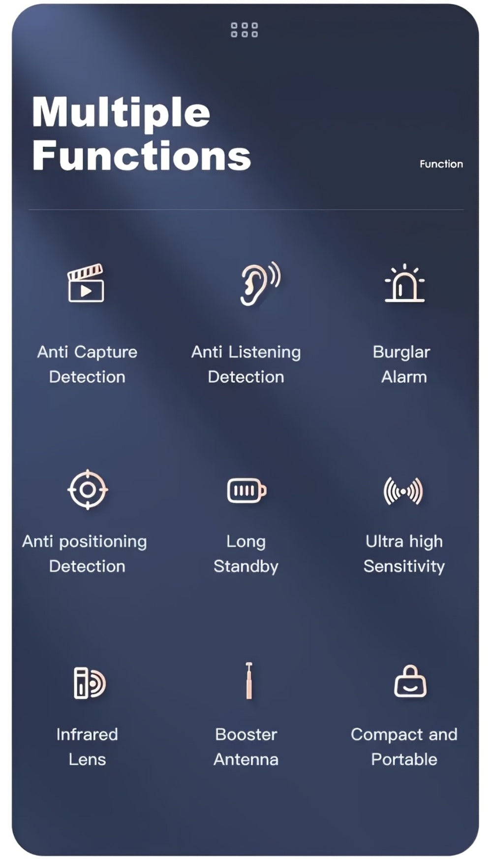 Hidden Camera Detector Anti-Spy RF Signal Scanner, GPS Tracker Finder, Wireless Bug Detector, Portable Protection for Hotels