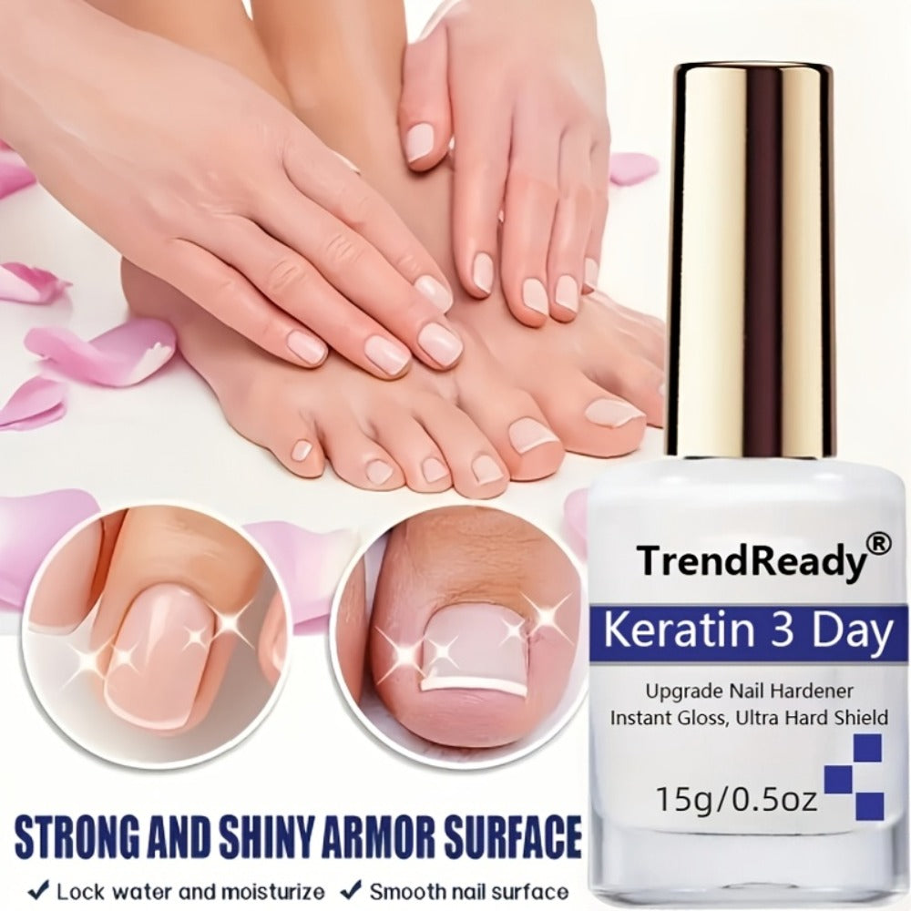 Vitamin E Nail Strengthener Oil, Two 15ml Bottles with Keratin Protein for Daily Manicure Care