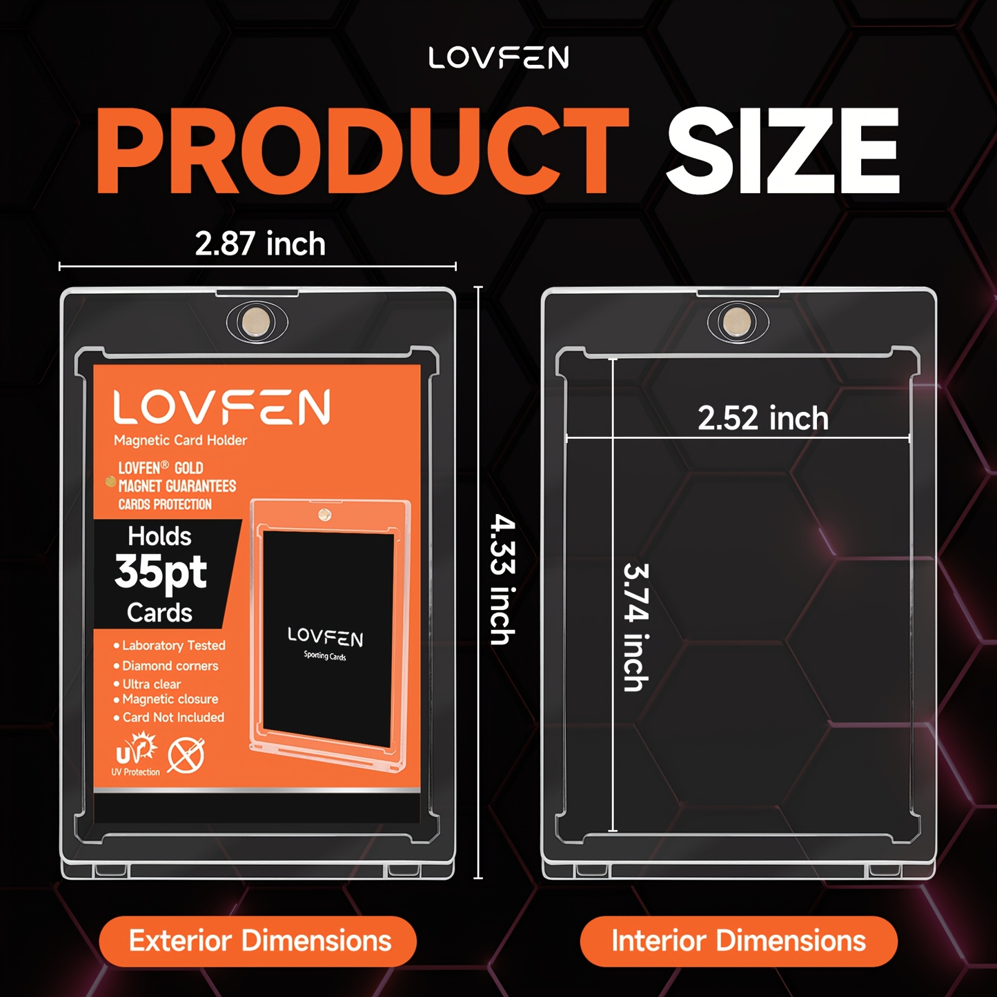 48-Pack Trading Card Storage Holder Set with Clear 35PT Cases and Single-Point Magnetic Closure